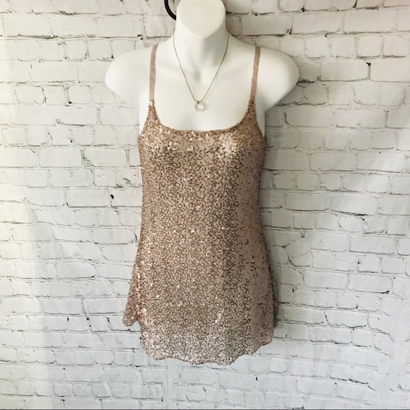 h.i.p. Tops - H.i.p. Happenings in the Past gold sequin top xs